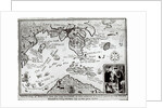 Map of America and directions to China as believed to be a copy of a 16th century original by School English