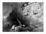 Head of Itzam Na, Izamal, Yucatan, Mexico, 1844 by Frederick Catherwood