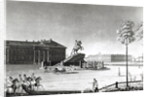 View of the statue of Peter the Great in Senate Square, St.Petersburg by French School