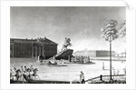 View of the statue of Peter the Great in Senate Square, St.Petersburg by French School