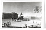 View of the statue of Peter the Great in Senate Square, St.Petersburg by French School