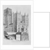 North-West view of Durham Cathedral by School English