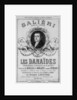 Advertisement for 'Les Danaides', 19th April 1784 by French School