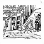 Firefighting at Tiverton, Devon, 1612 by English School