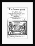 Famous Game of Chess, 1614 by English School