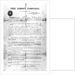 Agreement made between Fred Karno's Companies and Charles Chaplin, 25th July 1908 by English School