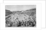 Revival of the Olympic Games in Athens: Loues winning the race from Marathon, 10th April 1896 by English School