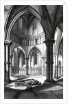 Interior of the Temple Church showing the effigies of the Knights 9b/w photo) by R.W. Billings