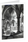 Interior of the Temple Church showing the effigies of the Knights 9b/w photo) by R.W. Billings