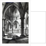 Interior of the Temple Church showing the effigies of the Knights 9b/w photo) by R.W. Billings