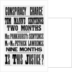 Suffragette hand bill and poster, c.1912 by Anonymous