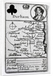 Queen of Clubs and Durham map, c.1675 by English School