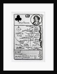 Queen of Clubs and Durham map, c.1675 by English School