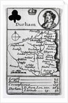 Queen of Clubs and Durham map, c.1675 by English School