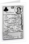 Queen of Clubs and Durham map, c.1675 by English School