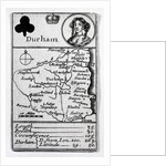 Queen of Clubs and Durham map, c.1675 by English School