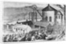 Striking miners attack cottages occupied by non-union workers, 1870 by English School