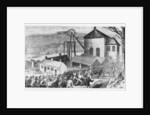 Striking miners attack cottages occupied by non-union workers, 1870 by English School