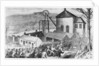 Striking miners attack cottages occupied by non-union workers, 1870 by English School