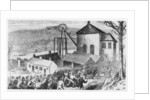Striking miners attack cottages occupied by non-union workers, 1870 by English School