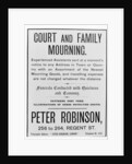 Court and family mourning advertisement by Anonymous
