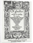 Titlepage from 'Of ghostes and spirites walking by nyght', 1572 by Anonymous
