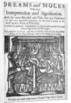 Dreams and Moles, titlepage, c.1750 by English School