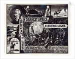 What is Wanted in Darkest Africa is the Electric Light, advertisement for Woodhouse & Rawson ltd by English School