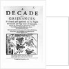 A Decade of Grievances, Alexander Leighton's pamphlet assaulting the institution of episcopacy, 1641 by English School