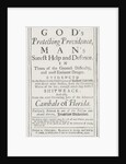 Titlepage of God's Protecting Providence, 1700 by Anonymous