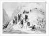 Monsieur De Saussure, his son and their guides descending the Tacul glacier, 1790 by Henri L'Eveque