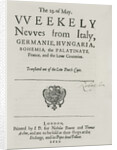 Weekly News, 1622 by English School