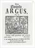 First issue 'Then Swänska Argus', 1732 by Swedish School