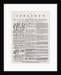 A Specimen of Mr. J. Orme's Printing-house, 1698 by English School