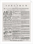 A Specimen of Mr. J. Orme's Printing-house, 1698 by English School