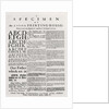 A Specimen of Mr. J. Orme's Printing-house, 1698 by English School
