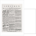 A Specimen of Mr. J. Orme's Printing-house, 1698 by English School