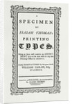 A specimen of Isaiah Thomas's printing types, 1785 by Anonymous