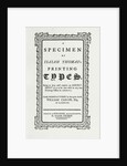 A specimen of Isaiah Thomas's printing types, 1785 by Anonymous