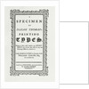 A specimen of Isaiah Thomas's printing types, 1785 by Anonymous