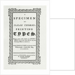 A specimen of Isaiah Thomas's printing types, 1785 by Anonymous