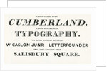 Specimen typefaces from William Caslon by English School