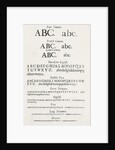Specimen typefaces by English School