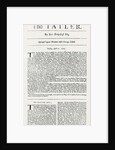 First issue of 'The Tatler, 1709 by English School
