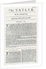 First issue of 'The Tatler, 1709 by English School