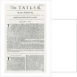 First issue of 'The Tatler, 1709 by English School