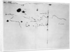 Sketch of the coast of Espanola, drawn by Columbus on the first voyage by Christopher (attr.to) Columbus