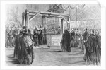 The Prince of Wales laying the foundation-stone of Tower Bridge on Monday, 1886 by English School