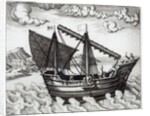 A Chinese Junk by Johannes Baptista van the Younger Doetechum
