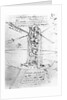 Vertically standing bird's-winged flying machine, fol. 80r from Paris Manuscript B, 1488-90 by Leonardo da Vinci